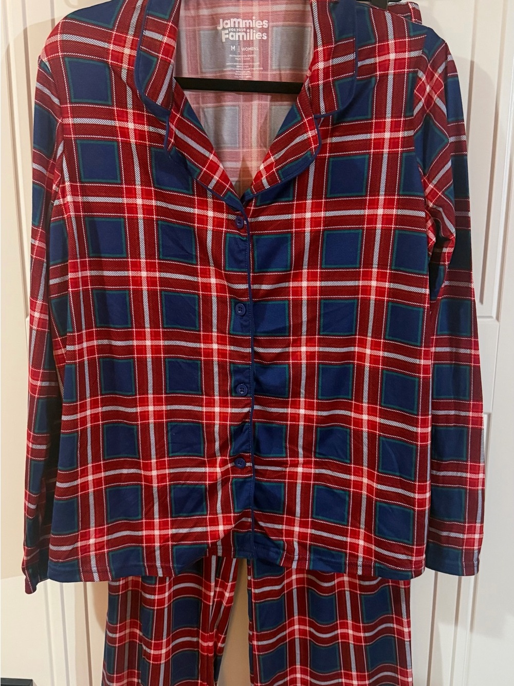 Jammies for Families Women's Red & Navy Plaid Pajama Set